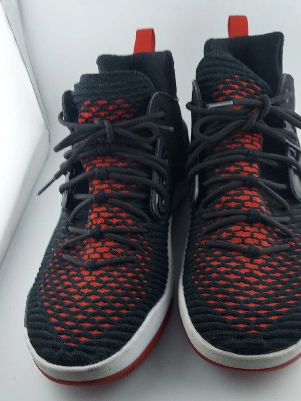 Jordan Men’s Black & Red Knit Basketball Shoes